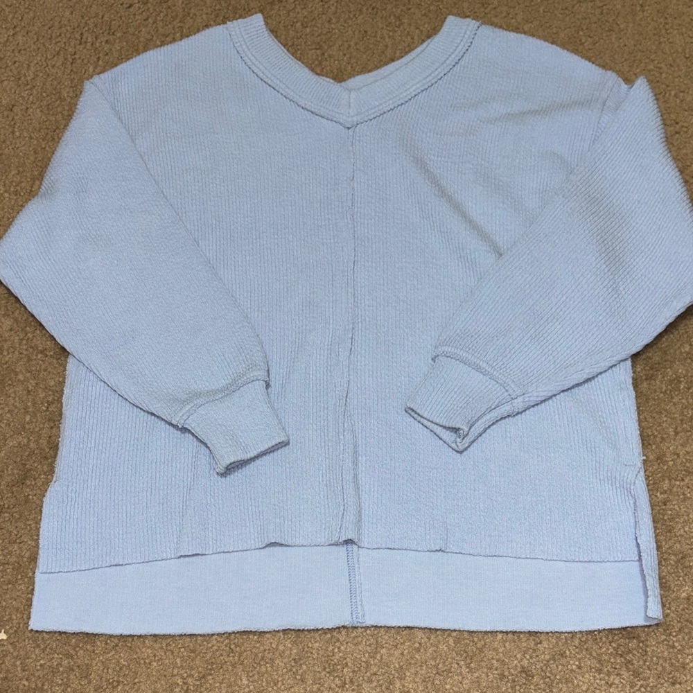 Aerie Soft Blue V-Neck Sweater